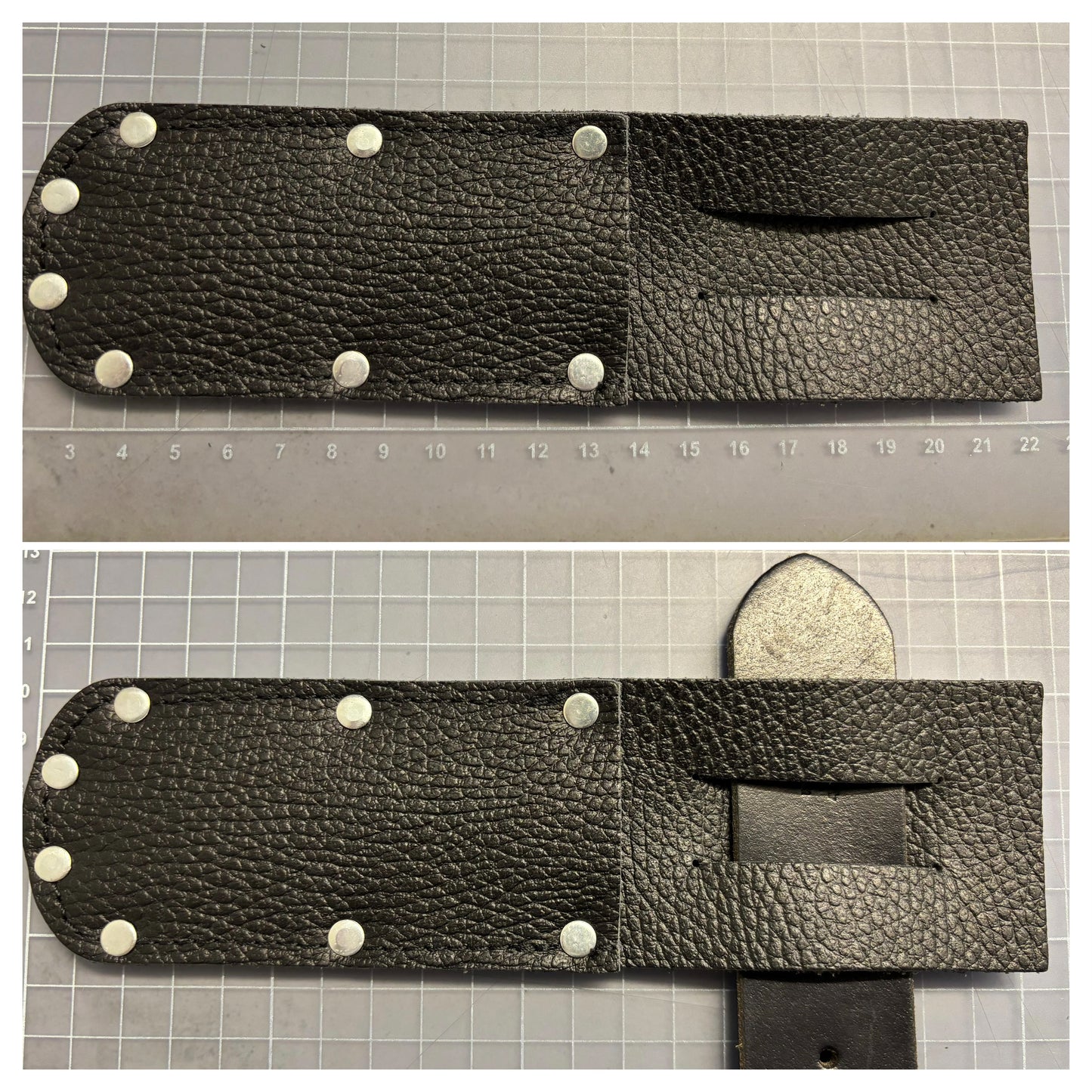 LederS-8N-SS - leather sheath riveted 8 times